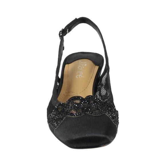 J. Renee Shoes - J. RENEE Faleece Black Slingback, Size US 10 WW, MSRP $99